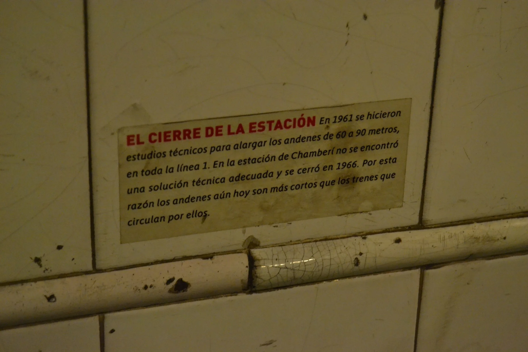 Andén 0 Chamberí Ghost Station photo 5